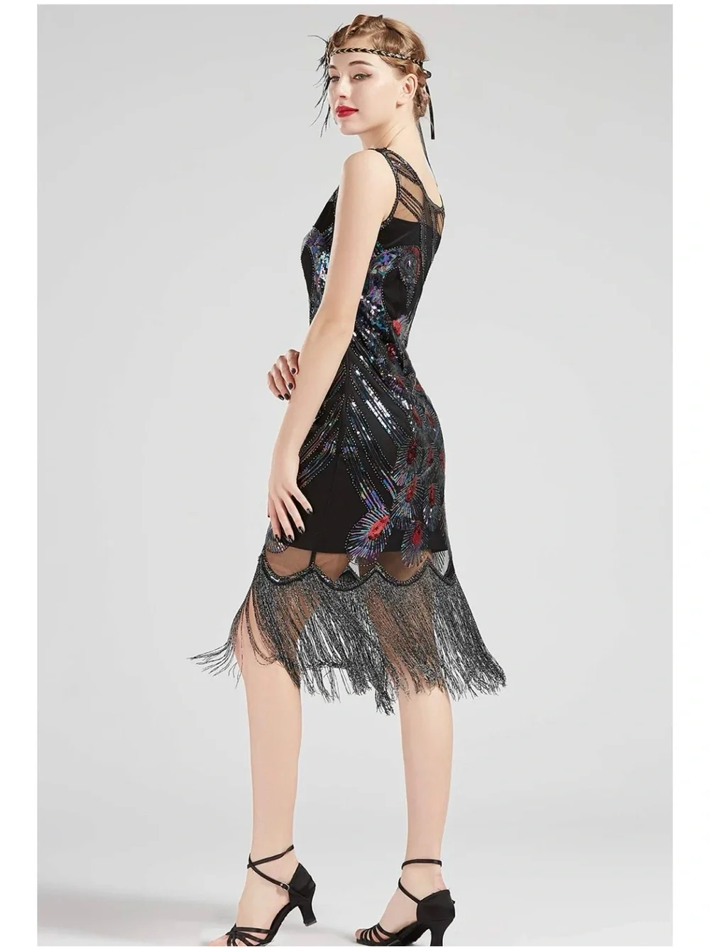 BABEYOND Coucoland 1920s
Peacock Flapper Dress for Women, M, Black, Multicolor - Picture 15 of 15